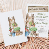 Invitation Baby shower de marché rustique cultivé localement
