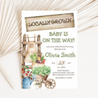 Baby shower de marché rustique cultivé localement