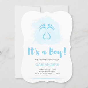 Invitation Baby shower de marches pour les garçons
