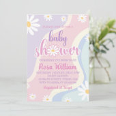 Invitation Baby shower de marguerite super (Debout devant)