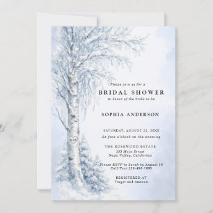Invitation Baby Shower de Mariée au Bouleau Gelé