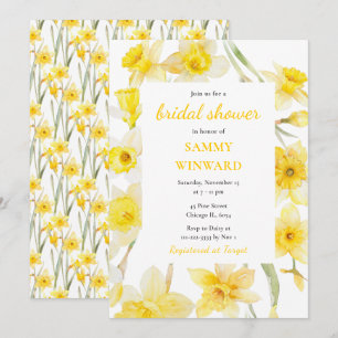 Invitation Baby Shower de Mariée Narcisses de Printemps
