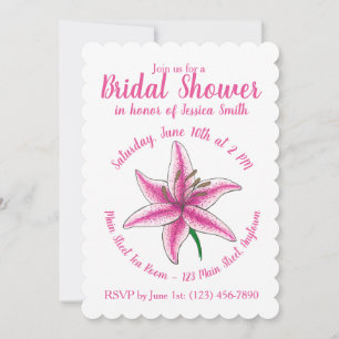 Invitation Baby shower de mariée rose Lily Jardin floral