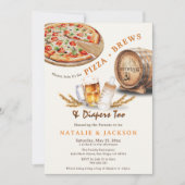 Invitation Baby shower de marionnettes de pizza et de plongeu (Devant)