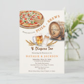 Invitation Baby shower de marionnettes de pizza et de plongeu (Debout devant)