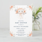 Invitation Baby shower de méduse florale (Debout devant)