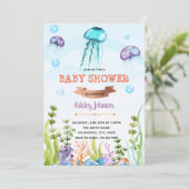 Invitation baby shower de méduses (Debout devant)