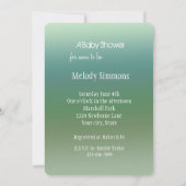 Invitation Baby shower de mer bleu vert Ombre (Dos)