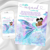 Invitation Baby shower de messagerie Afro Mermaid