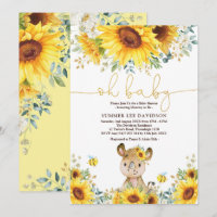 Baby shower de miel de tournesol de Cute Rhino