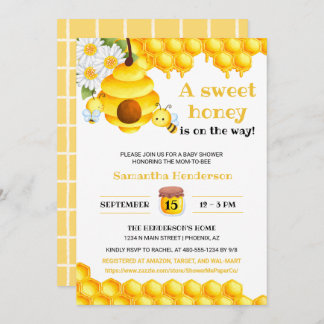 Invitation Baby shower de miel doux