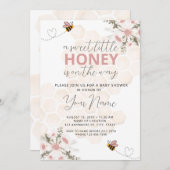 Invitation Baby shower de miel doux (Devant / Derrière)