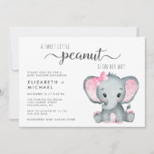 Invitation Baby shower de mignonne fille Eléphant Couples (Devant)