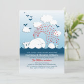 Invitation Baby shower de mignons couples de balei (Debout devant)