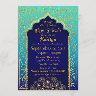 Invitation Baby shower de mille et une nuits de Bollywood