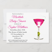 Invitation Baby shower de Mocktails Rose Cute (Devant)