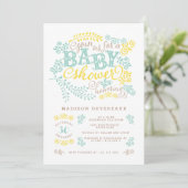 Invitation Baby shower de Monnaie Jaune Neutral Sexe (Debout devant)