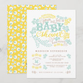 Invitation Baby shower de Monnaie Jaune Neutral Sexe (Devant / Derrière)