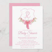 Invitation Baby shower de monogramme d'aquarelle (Devant / Derrière)