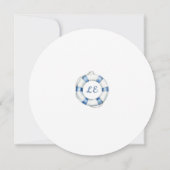 Invitation Baby shower de monogramme de bouée marine (Dos)