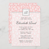 Invitation Baby shower de monogramme Empreinte de léopard ros (Devant / Derrière)