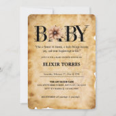 Invitation Baby shower de monogramme Vintage pour bébé (Devant)