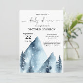 Invitation Baby shower de montagne d'hiver (Debout devant)