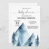 Invitation Baby shower de montagne d'hiver (Devant / Derrière)