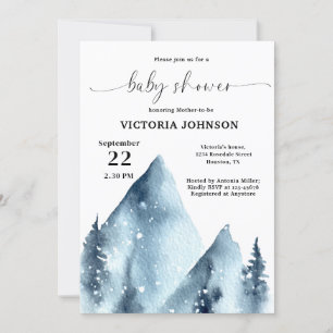 Invitation Baby shower de montagne d'hiver