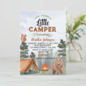 Invitation Baby shower de montagne du camping Woodland (Debout devant)