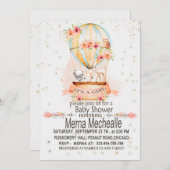 Invitation baby shower de montgolfière (Devant / Derrière)