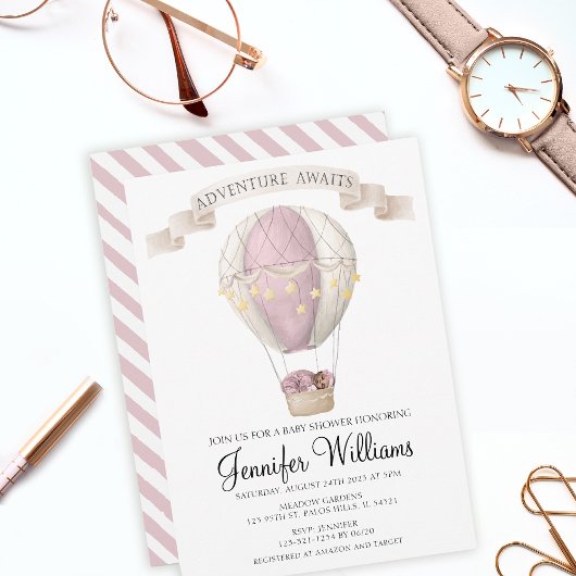 Invitation Baby shower de montgolfière afro-américain Invit