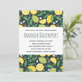 Invitation Baby shower de Motif de citron jaune et de citron (Debout devant)