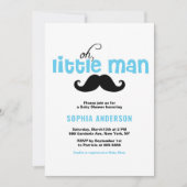 Invitation Baby shower de moustache Blue Little Man Invitatio (Devant)