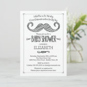 Invitation Baby shower de Moustache moderne (Debout devant)