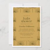 Invitation Baby shower de moutarde boho Fan Palm Leaf (Devant)