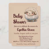 Invitation Baby shower de mouton bébé (Devant / Derrière)