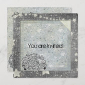 Invitation Baby shower de mouton endormi (Devant / Derrière)