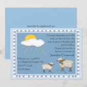 Invitation baby shower de moutons doux (Devant / Derrière)