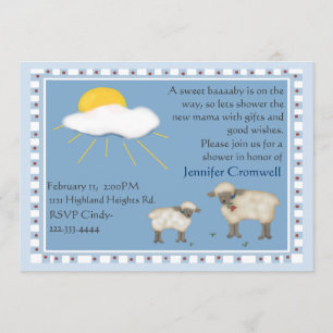 Invitation baby shower de moutons doux