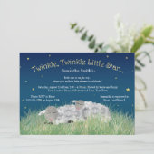 Invitation Baby shower de moutons mignons de la petite étoile (Debout devant)