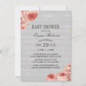Invitation Baby shower de musique élégant Floral (Devant)