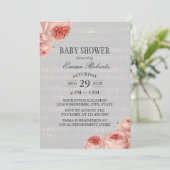 Invitation Baby shower de musique élégant Floral (Debout devant)