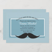 Invitation Baby shower de Mustache (Devant / Derrière)