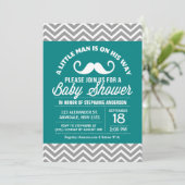 Invitation baby shower de Mustache (Debout devant)