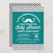 Invitation baby shower de Mustache (Devant / Derrière)
