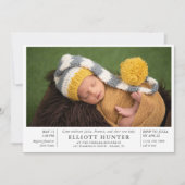 Invitation Baby shower de natalité Grey Post Photo Sip & Voir (Devant)