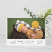 Invitation Baby shower de natalité Grey Post Photo Sip & Voir (Debout devant)