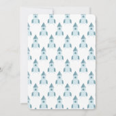 Invitation Baby shower de navire à roquettes bleu blanc illus (Dos)