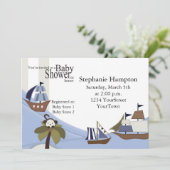 Invitation Baby shower de navires (Debout devant)